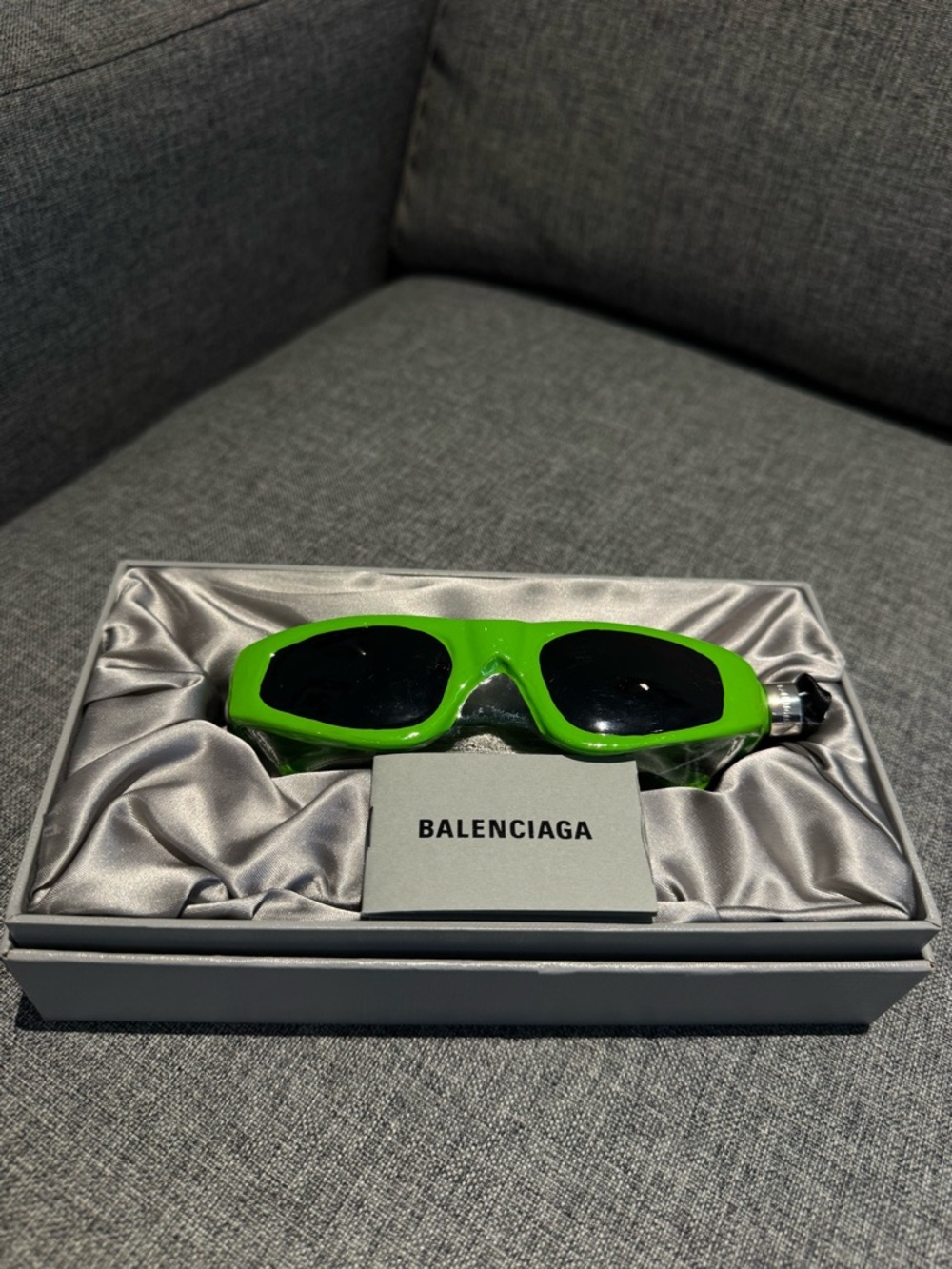 Authentic Balenciaga Neon Green Sunglasses Ornament